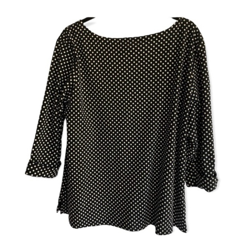 Black and White Polka Dot Women's Top - Picture 2 of 4